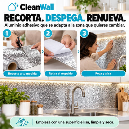 CleanWall™ - Aluminio Adhesivo Ultraresistente