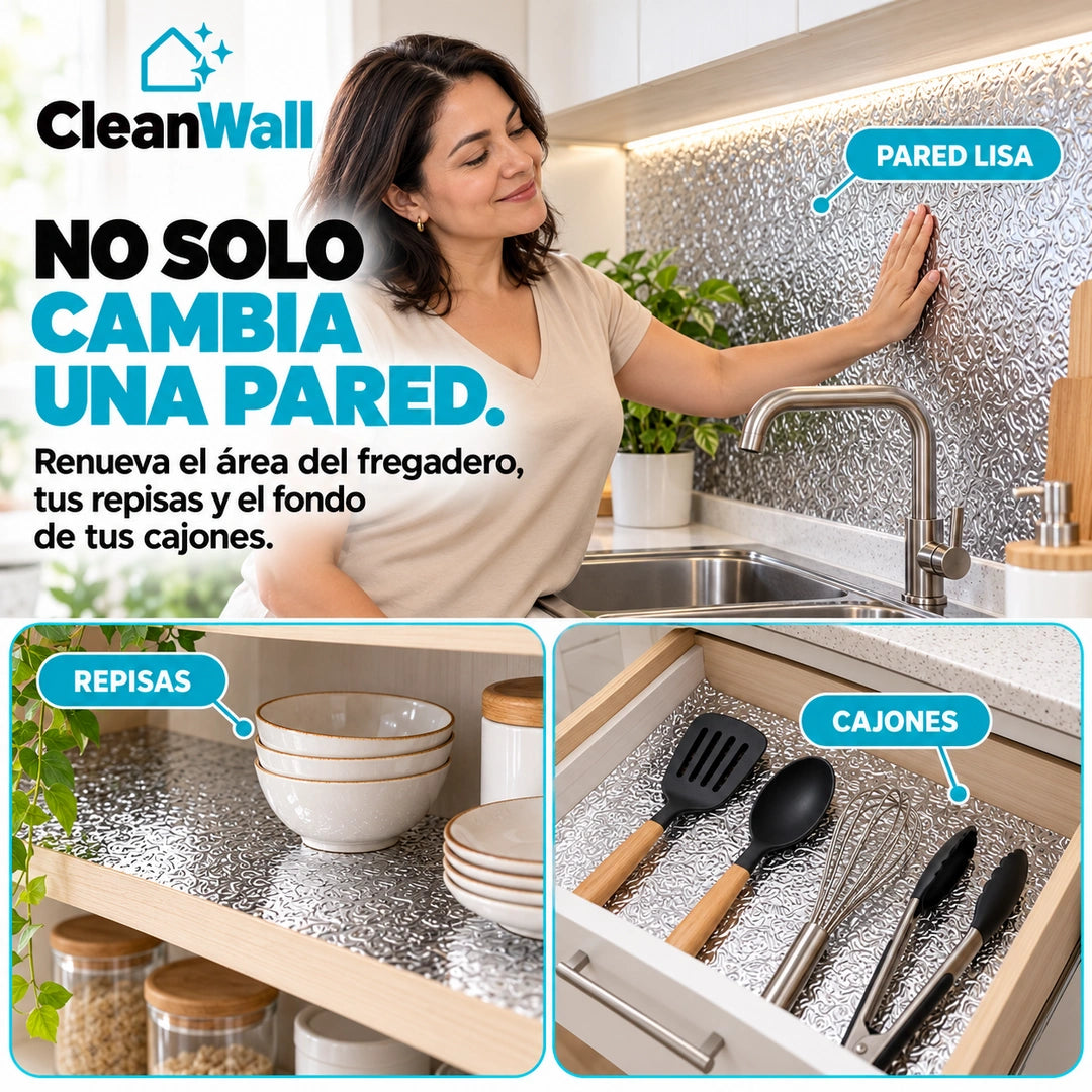 CleanWall™ - Aluminio Adhesivo Ultraresistente