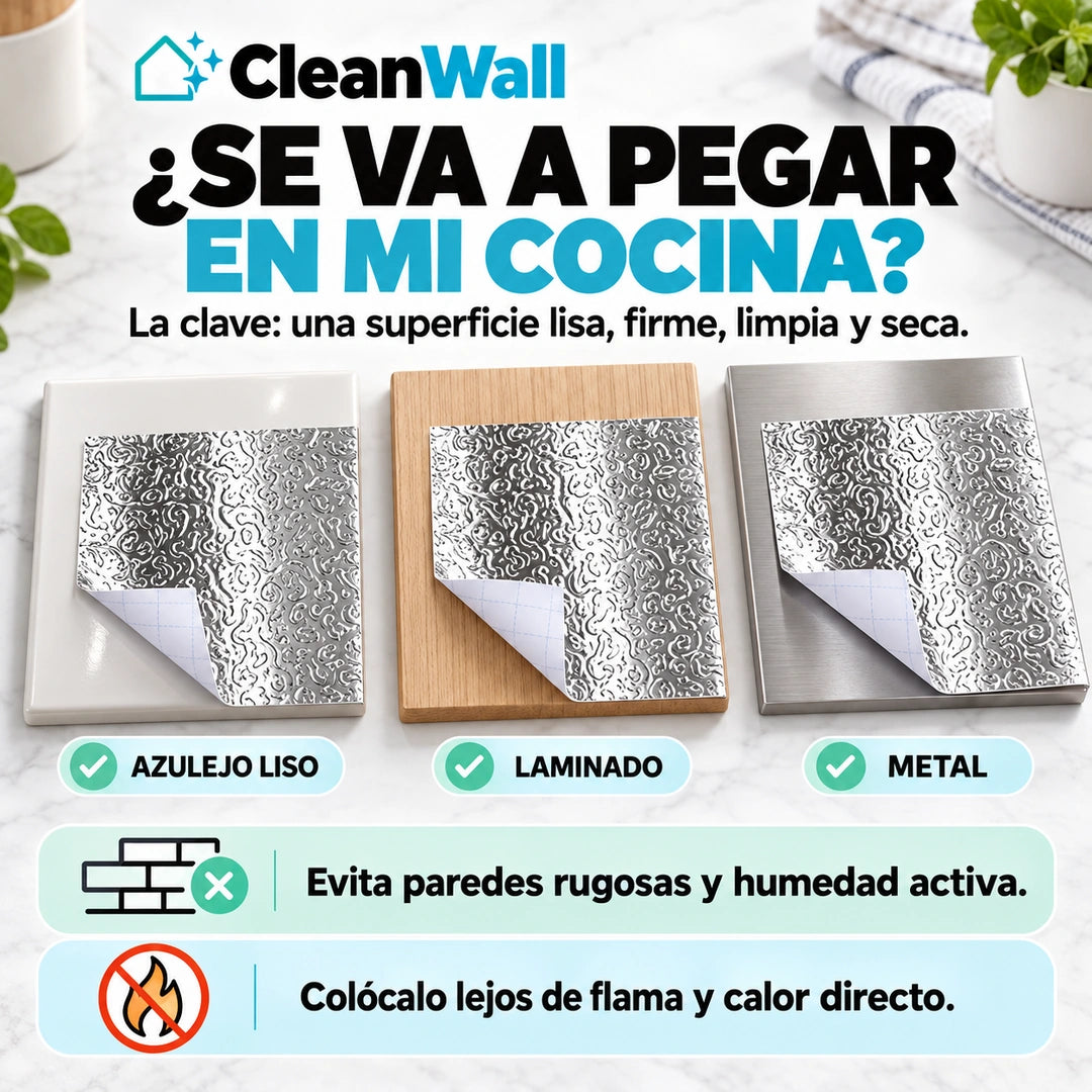 CleanWall™ - Aluminio Adhesivo Ultraresistente